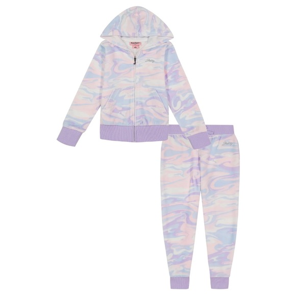 NWT Juicy Couture Girl Velour Multi Purple Set Hoodie Jogger Pants “Fix Price” - Picture 3 of 6